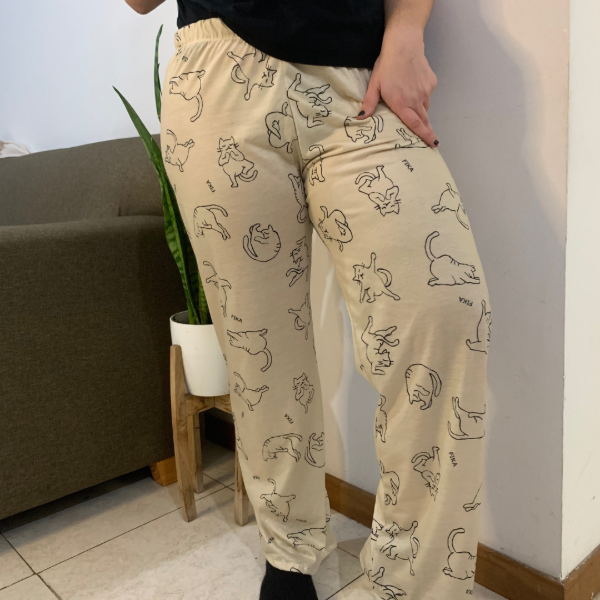 Pantalon gatos arena